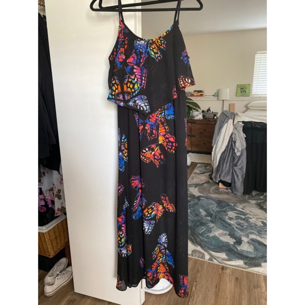 Multi Color Butterfly Maxi Dress
